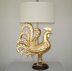 Gold Marbro Italian Rooster Table Lamp
