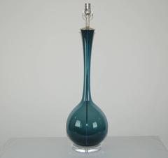 Blue Vintage Glass Table Lamp by Arthur Percy and Marbro