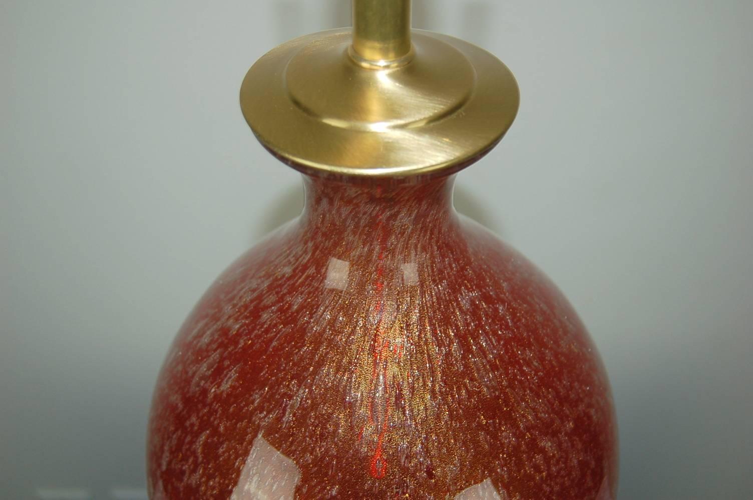 Red Vintage Murano Italian Table Lamp  For Sale 4