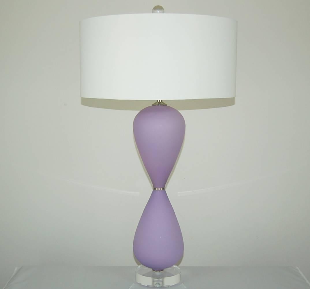 Italian Lavender Murano Vintage Table Lamps For Sale
