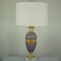 Lavender Opaline Murano Table Lamps by Marbro