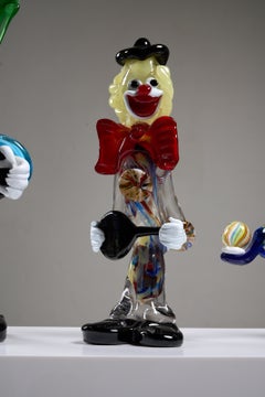 Mid-Century Murano Glass Clowns Figurines, Set of 5