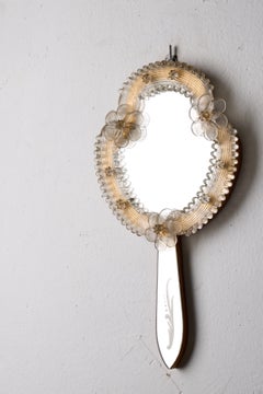 Italian Murano Glass Venetian Hand Wall Mirror in Yellow