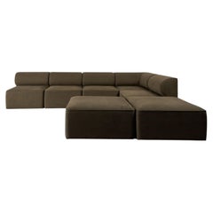 EAVE Modular Sectional Sofa in Grey Green Fabric