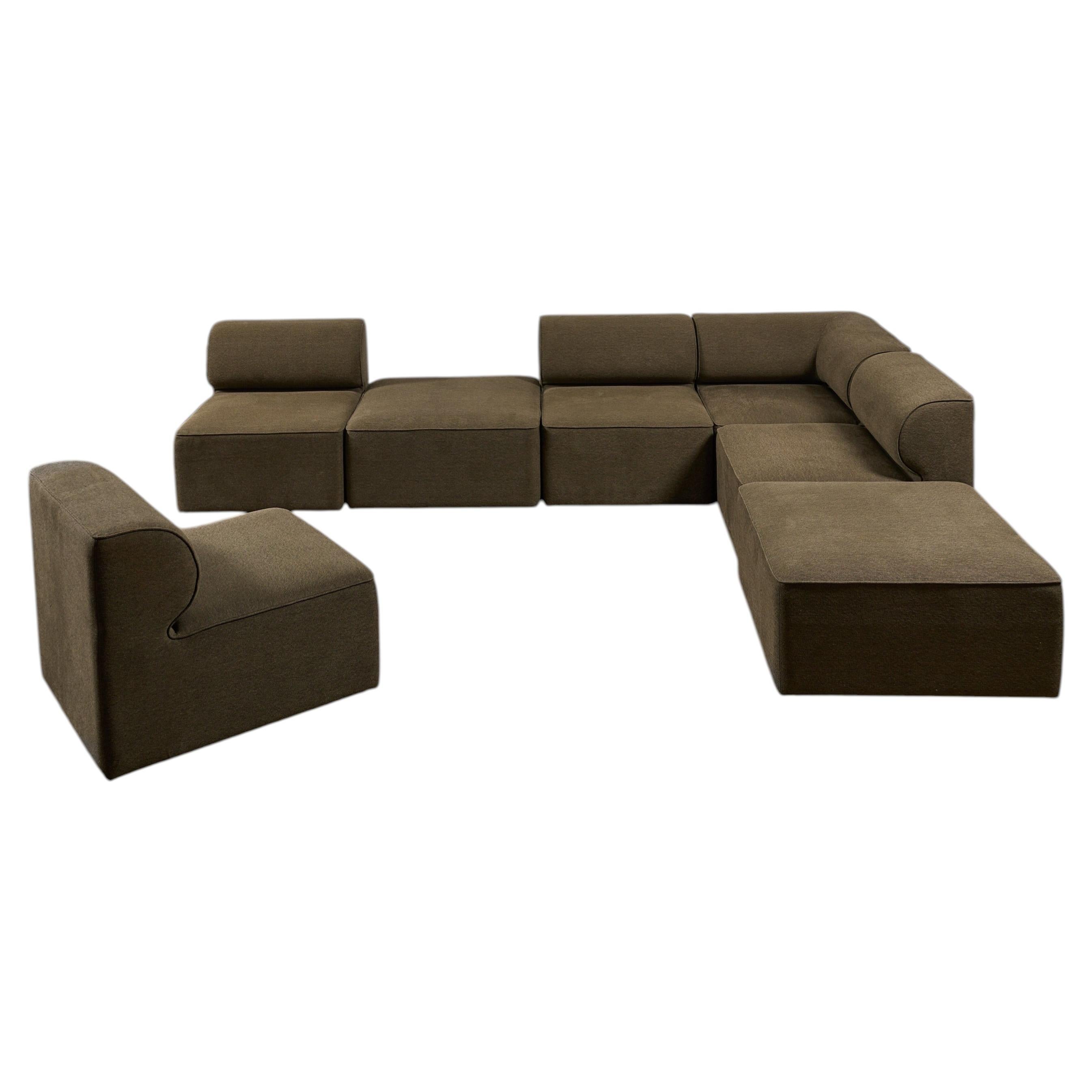 EAVE Modular Sectional Sofa in Grey Green Fabric