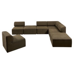 EAVE Modular Sectional Sofa in Grey Green Fabric