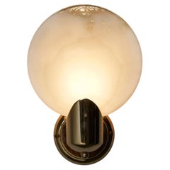 Hand-Blown Glass and Brass Wall Sconce by Boulanger, Belgium, 1960s
