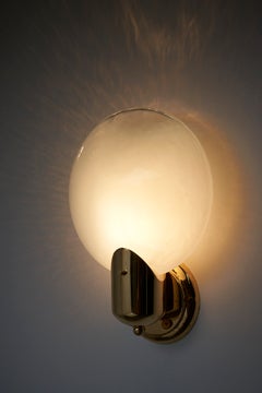 Hand-Blown Glass and Brass Wall Sconce by Boulanger, Belgium, 1960s