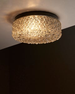 Textured Glass Wall or Ceiling Light by RZB Leuchten, Germany
