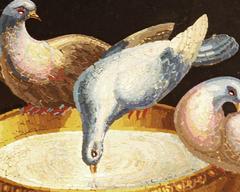 19th Century Grand Tour Black Belgium Marble Rondel with Micro Mosaic Inset