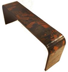 Chinese Coromandel Panel Waterfall Console Table