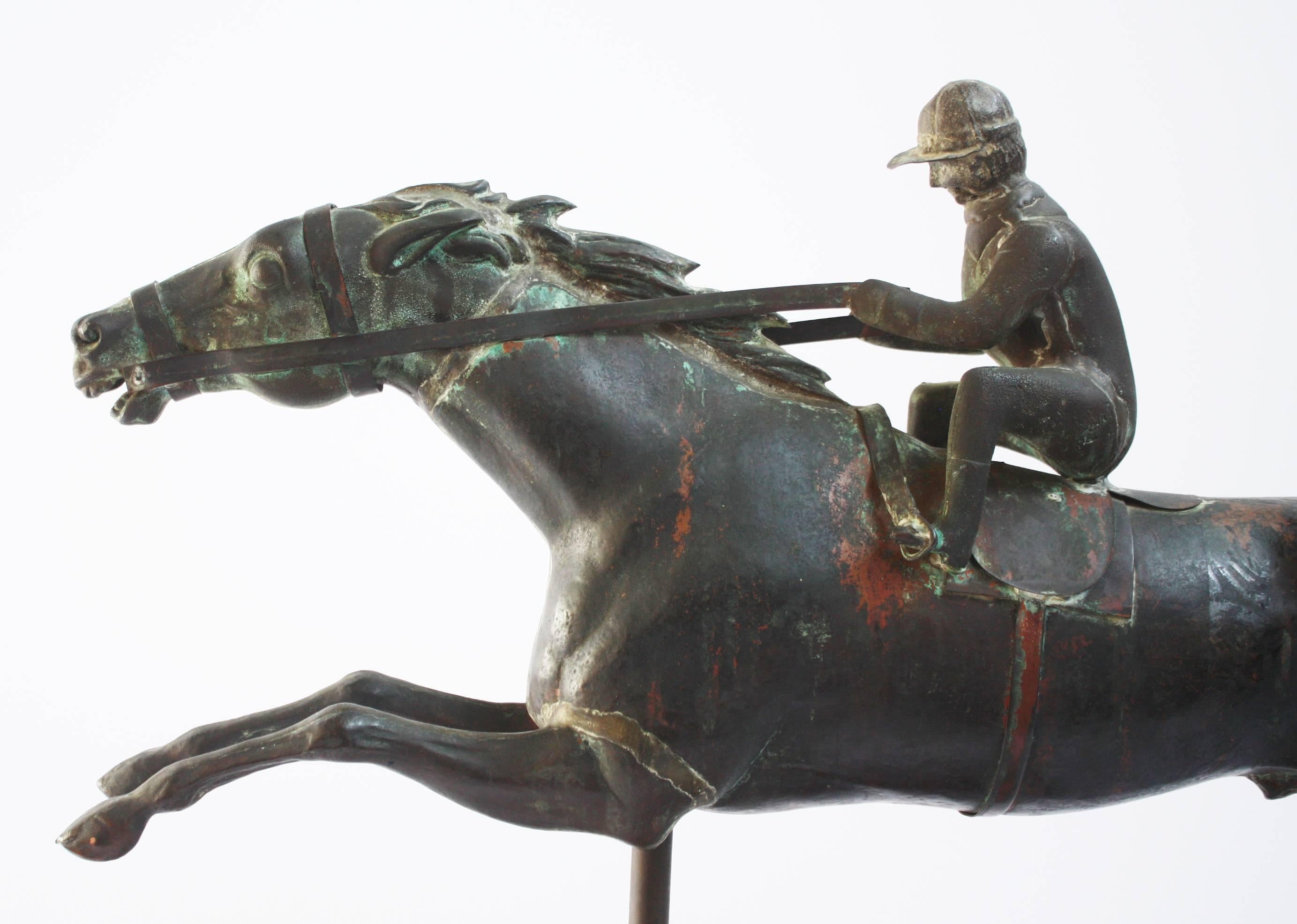 Painted Horse and Jockey Weathervane, circa 1890, by J. W. Fiske, New York City