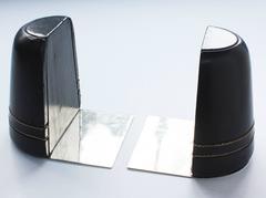 Bridle Leather Bookends by Jacques Adnet for Hermes
