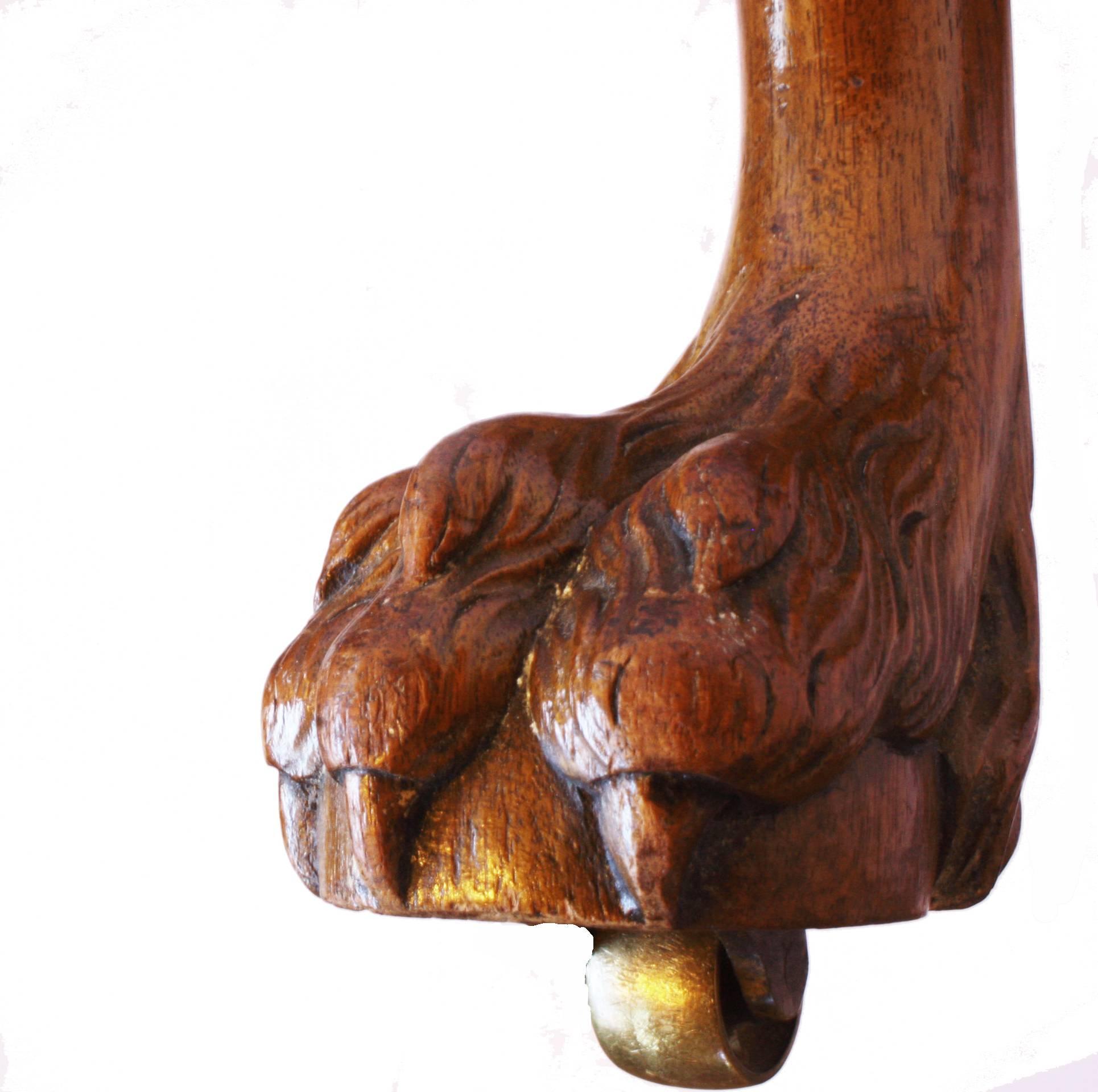 Carved George II Elbow Chair with Hairy Paw Feet