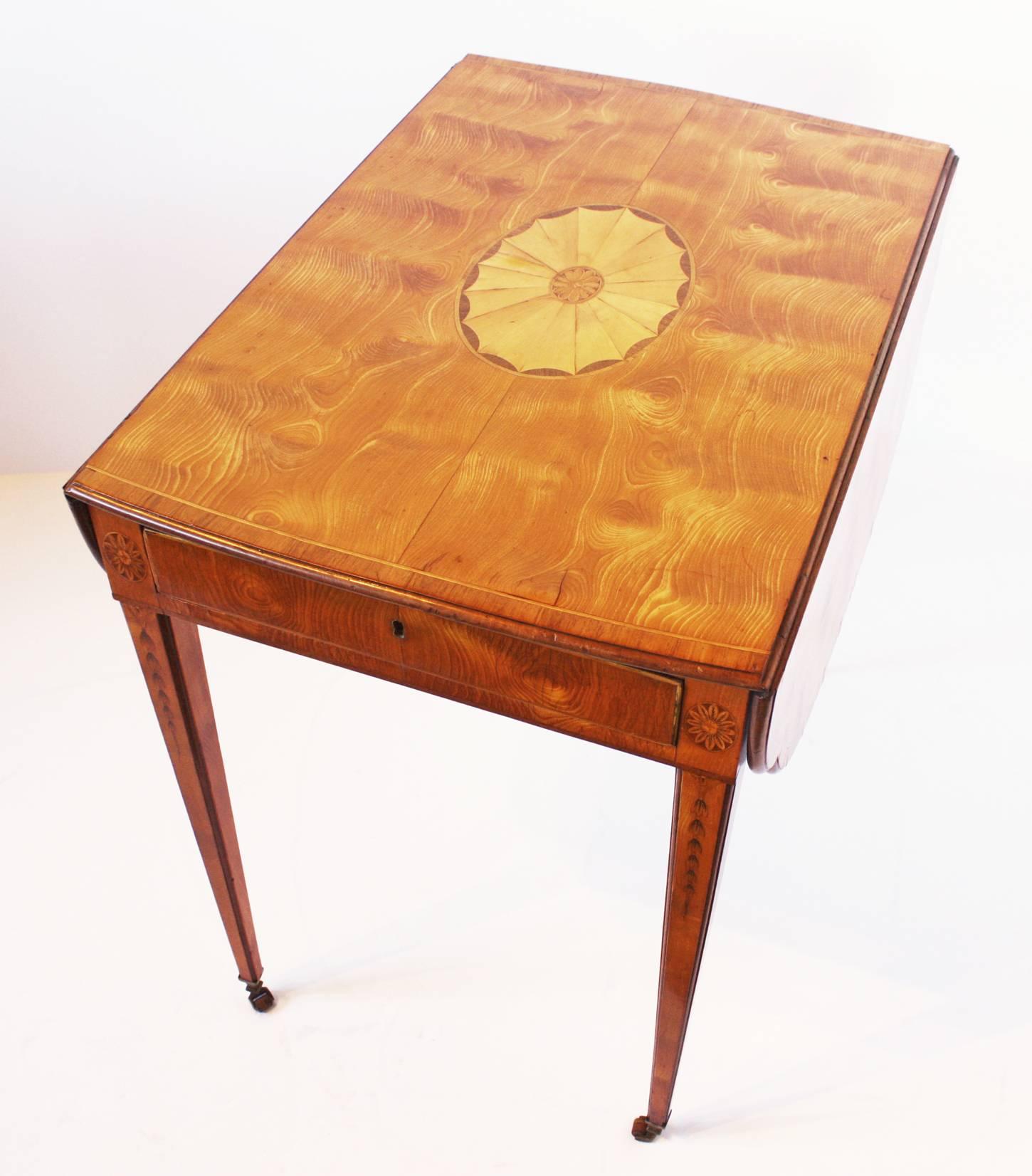 English Spectacular George III Sheraton Pembroke Table For Sale