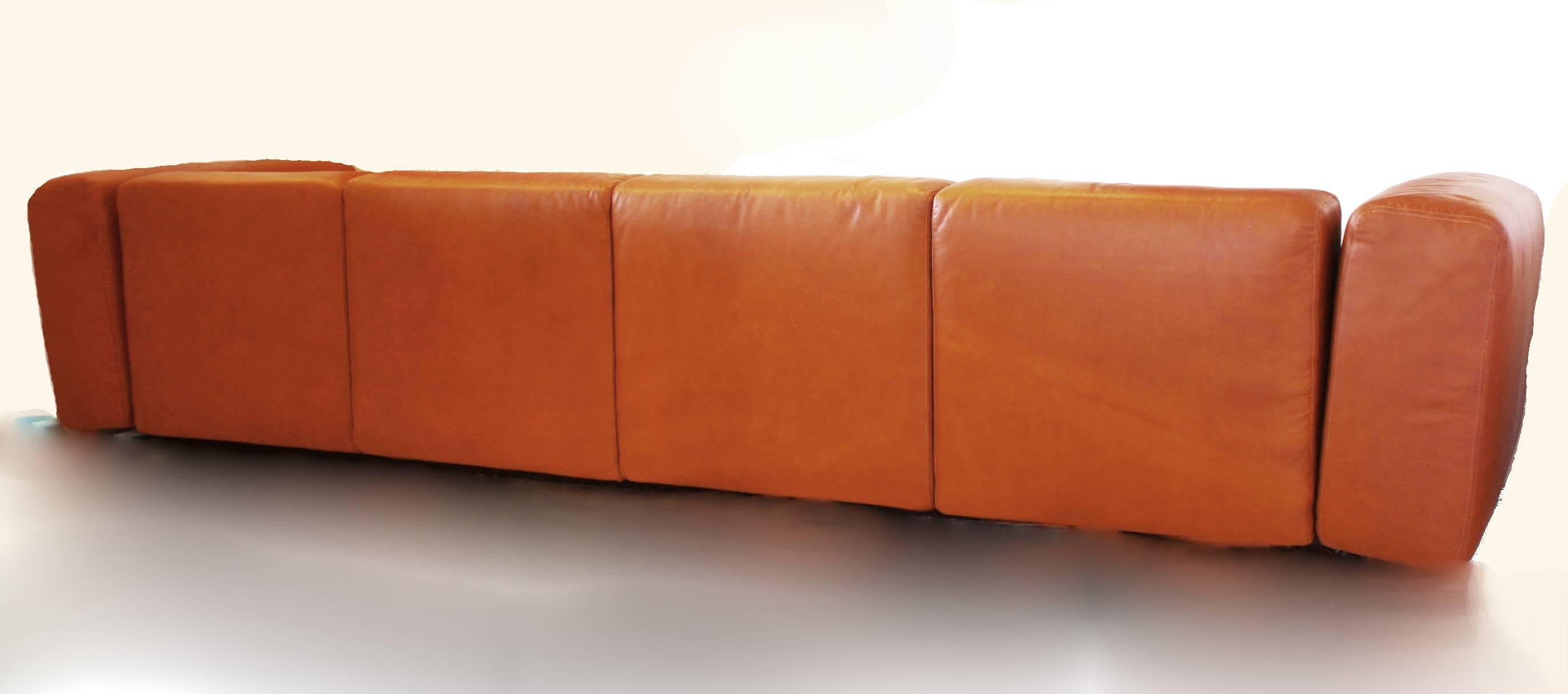 Mid-Century Modern Vintage Harvey Probber Sofa in Cognac Leather