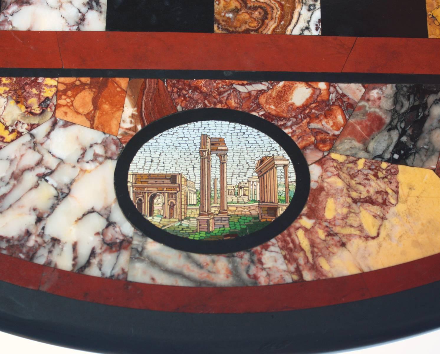 Grand Tour Specimen Marble Table with Scenes from Rome In Good Condition In Dallas, TX