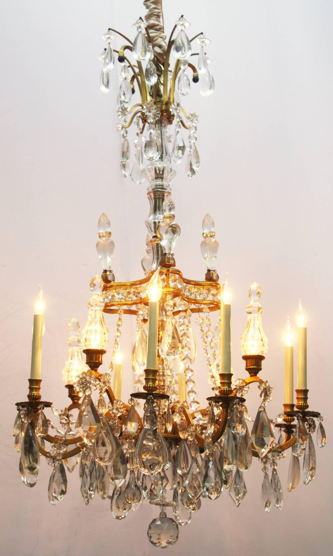 Gilt French Crystal Chandelier