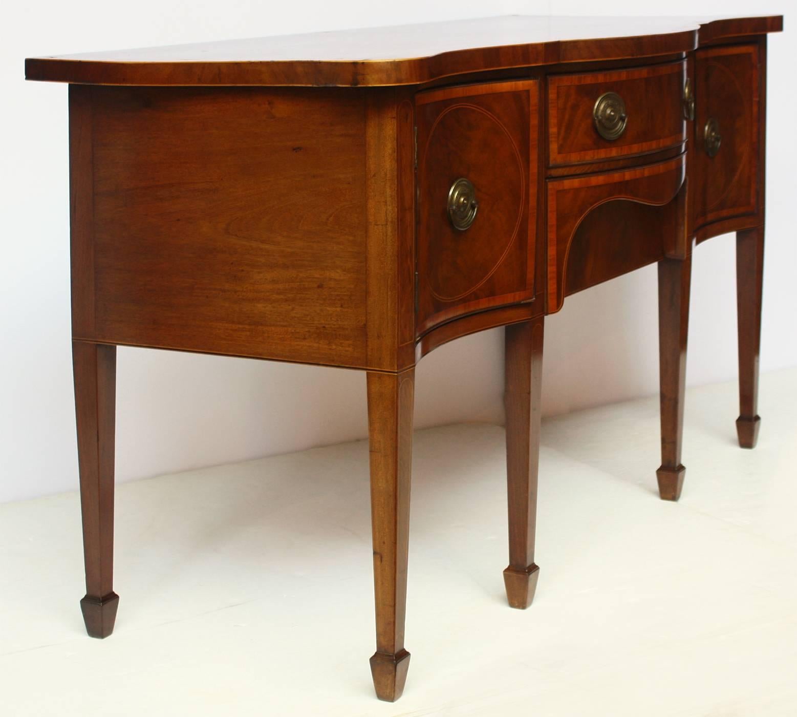 English George III Mahogany Inlaid Sideboard