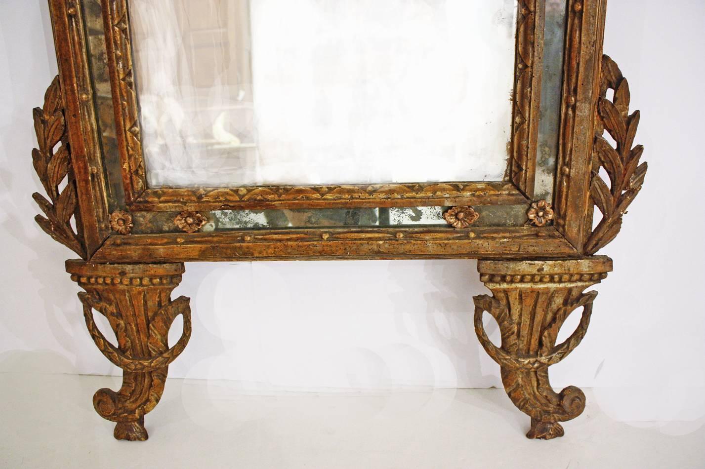 Carved Italian Neoclassical Pier Glass