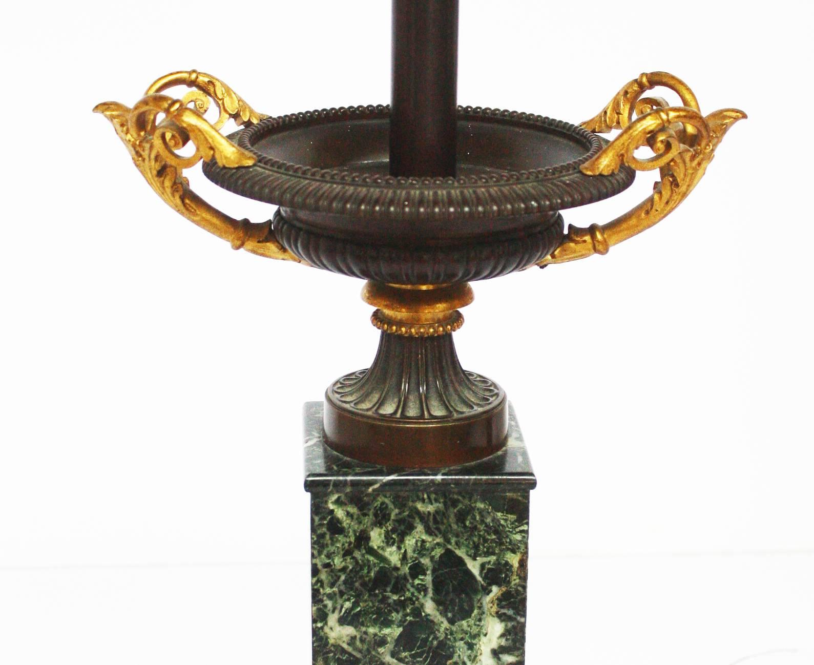 Hand-Carved Mid-19th Century Pair of Grand Tour Bronze Tazas as Lamps