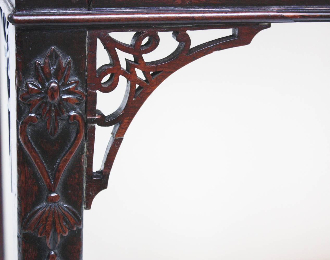 Hand-Carved Small Georgian Period 'Chippendale Style' Mahogany Serving Table