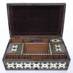 Large Syrian Inlaid Bone and Mother-of-pearl Work Box