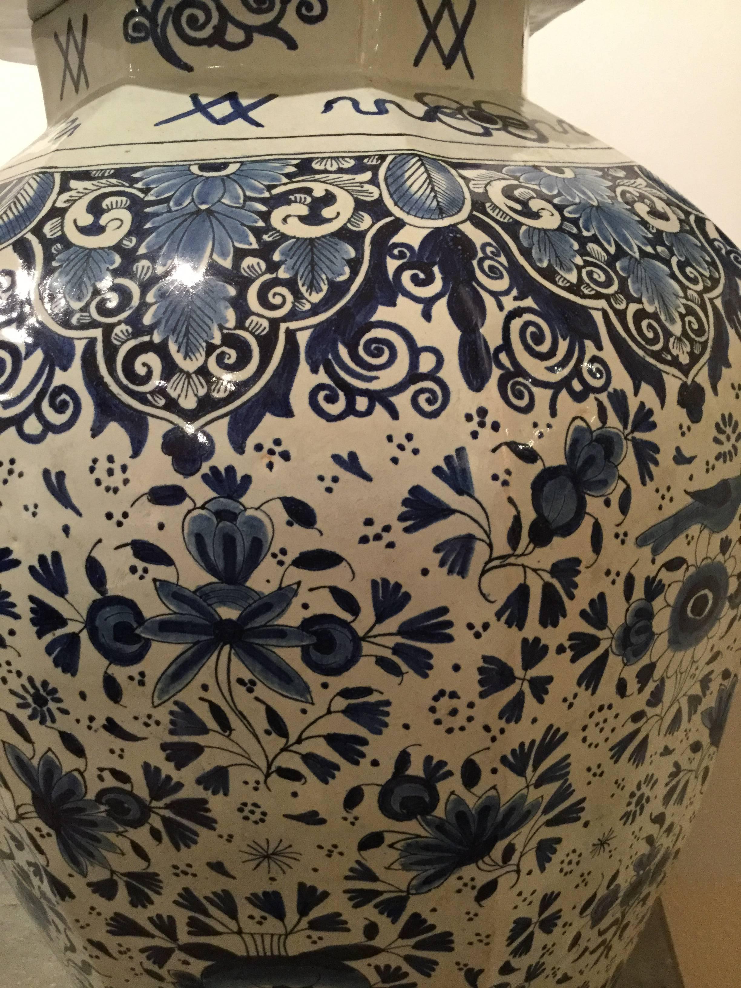 Beautiful mid-19th century delft vase. Marked on bottom.