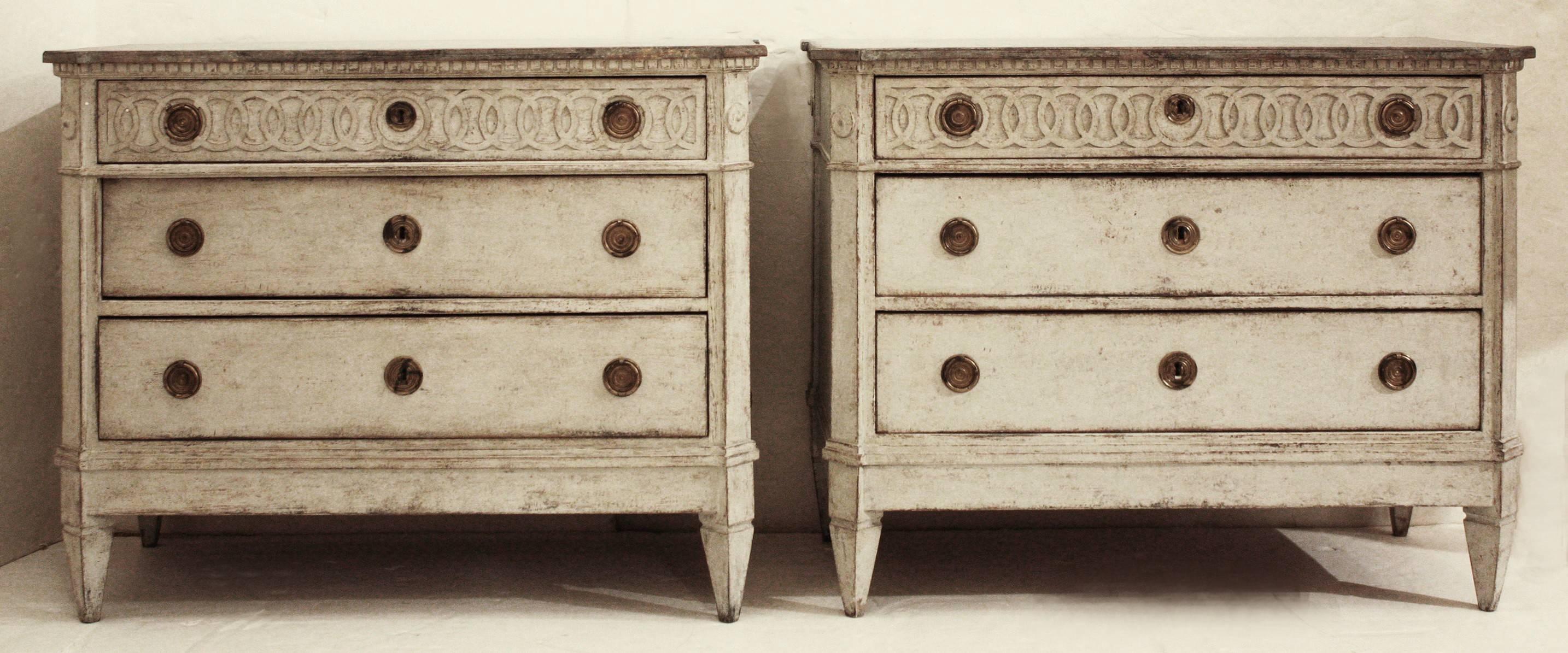 Pair of Swedish Gustavian Style Chests 1