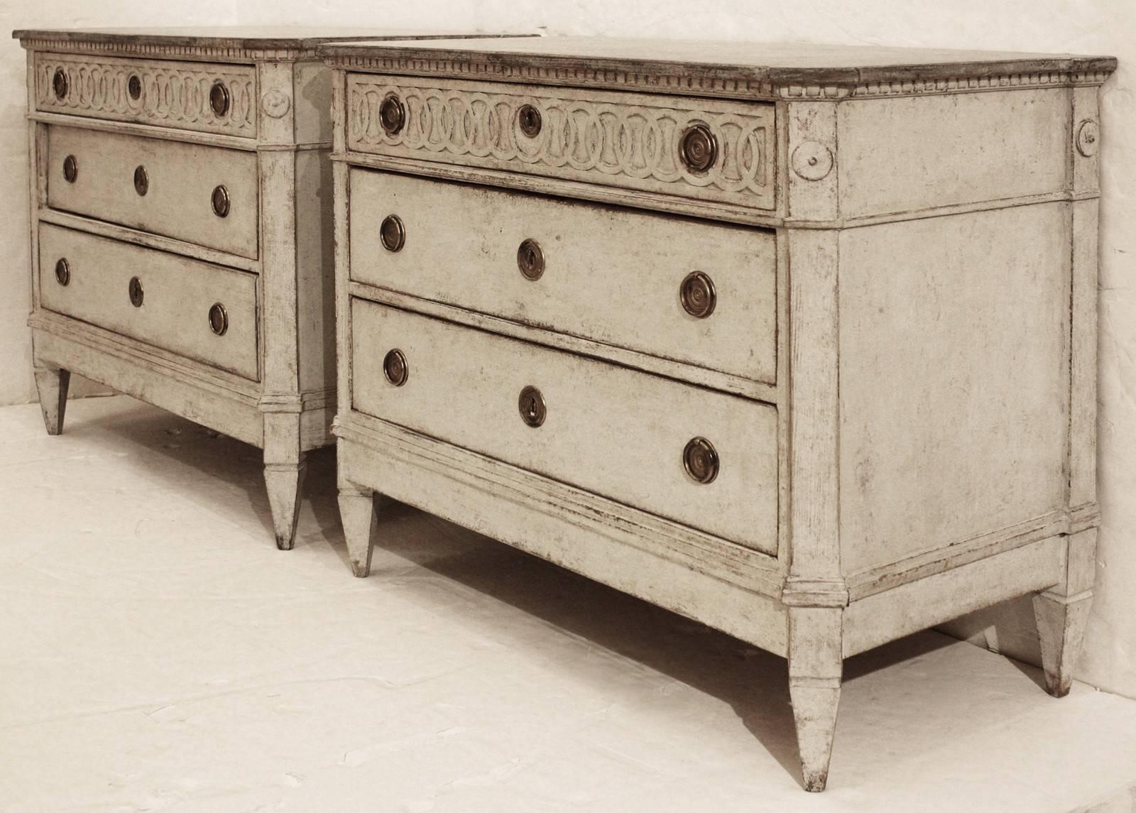 Pair of Swedish Gustavian Style Chests 2