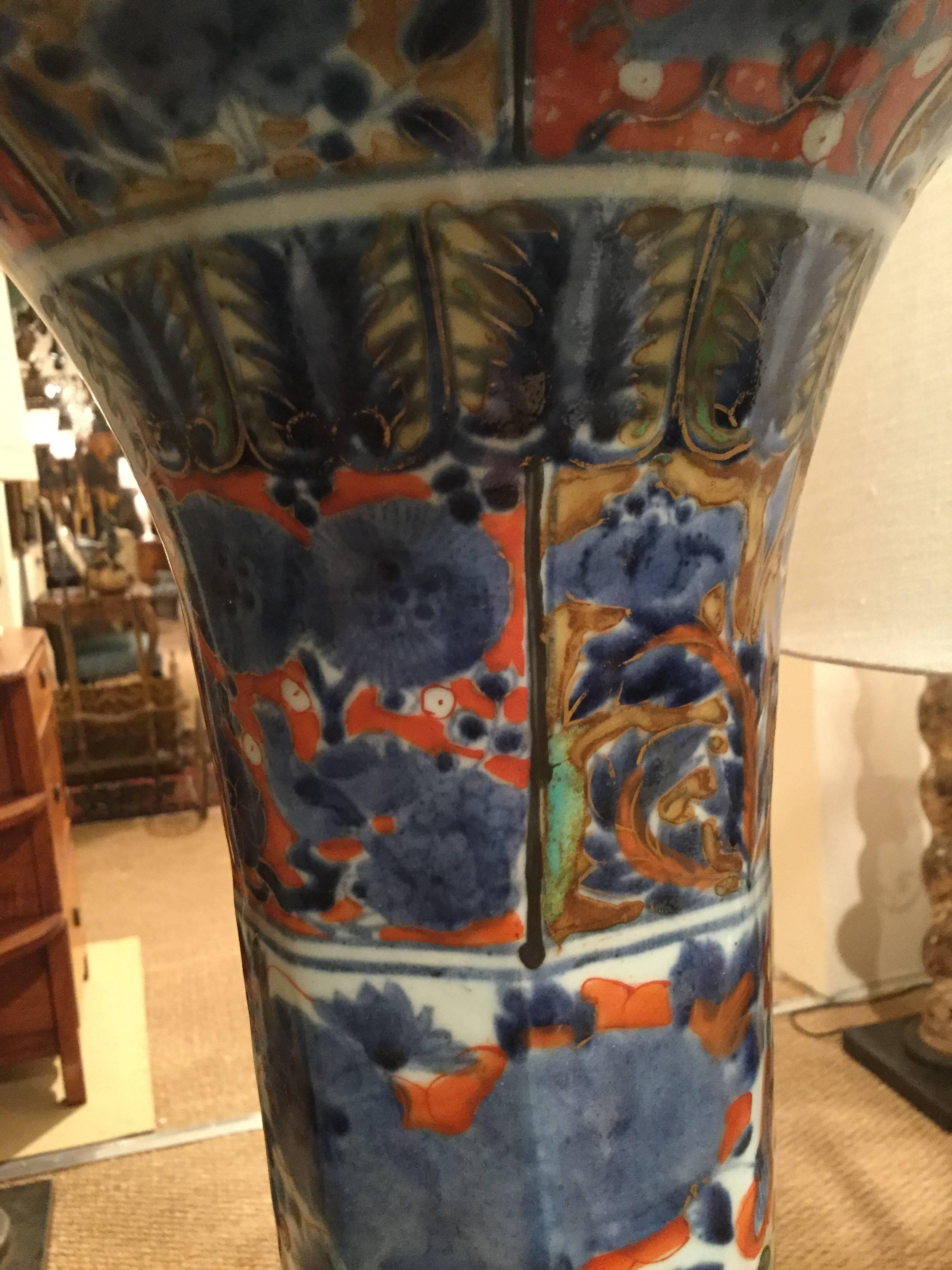 Edo 18th Century Japanese Arita Clobbered Vase