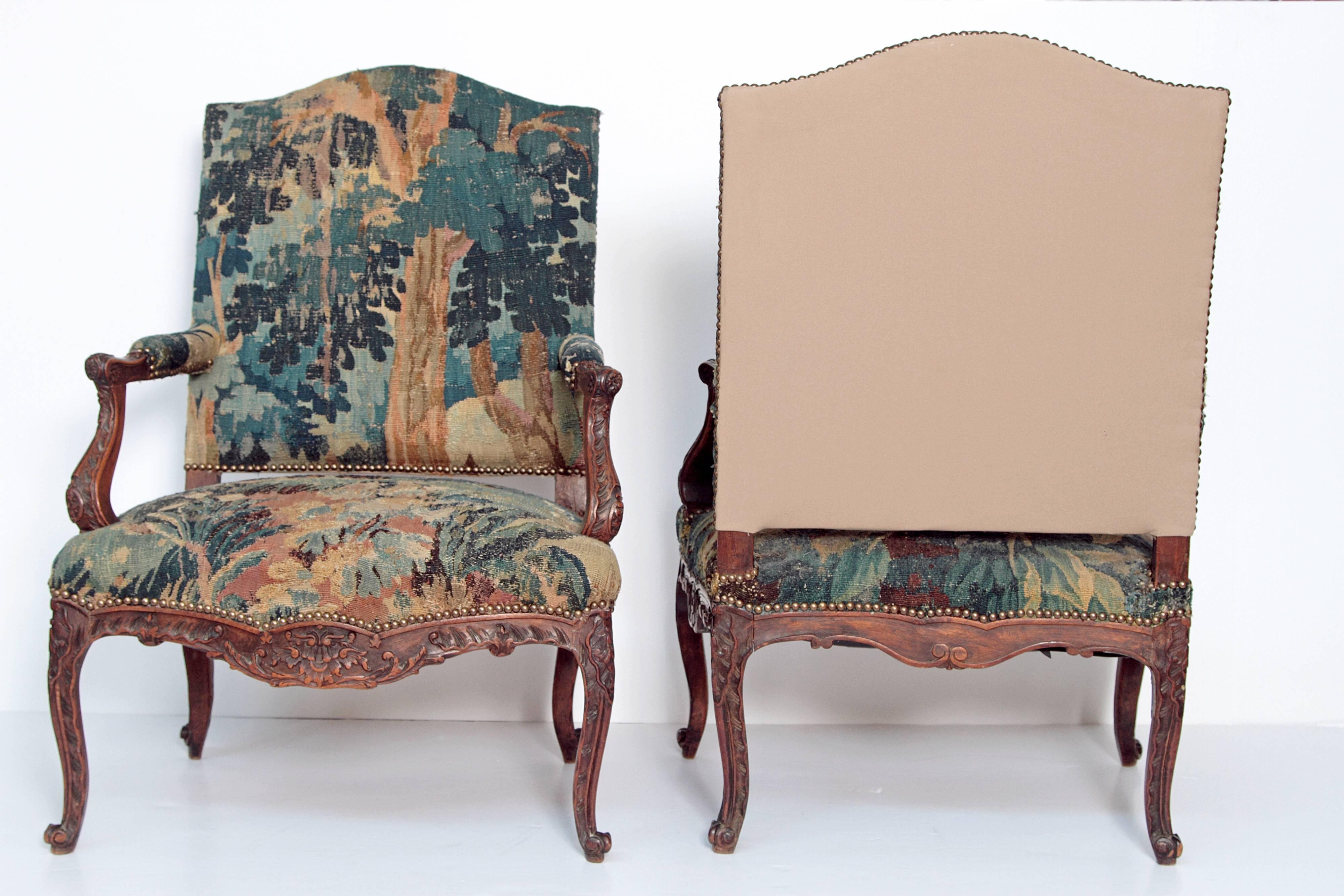 French Pair of Period Louis XV Fauteuils