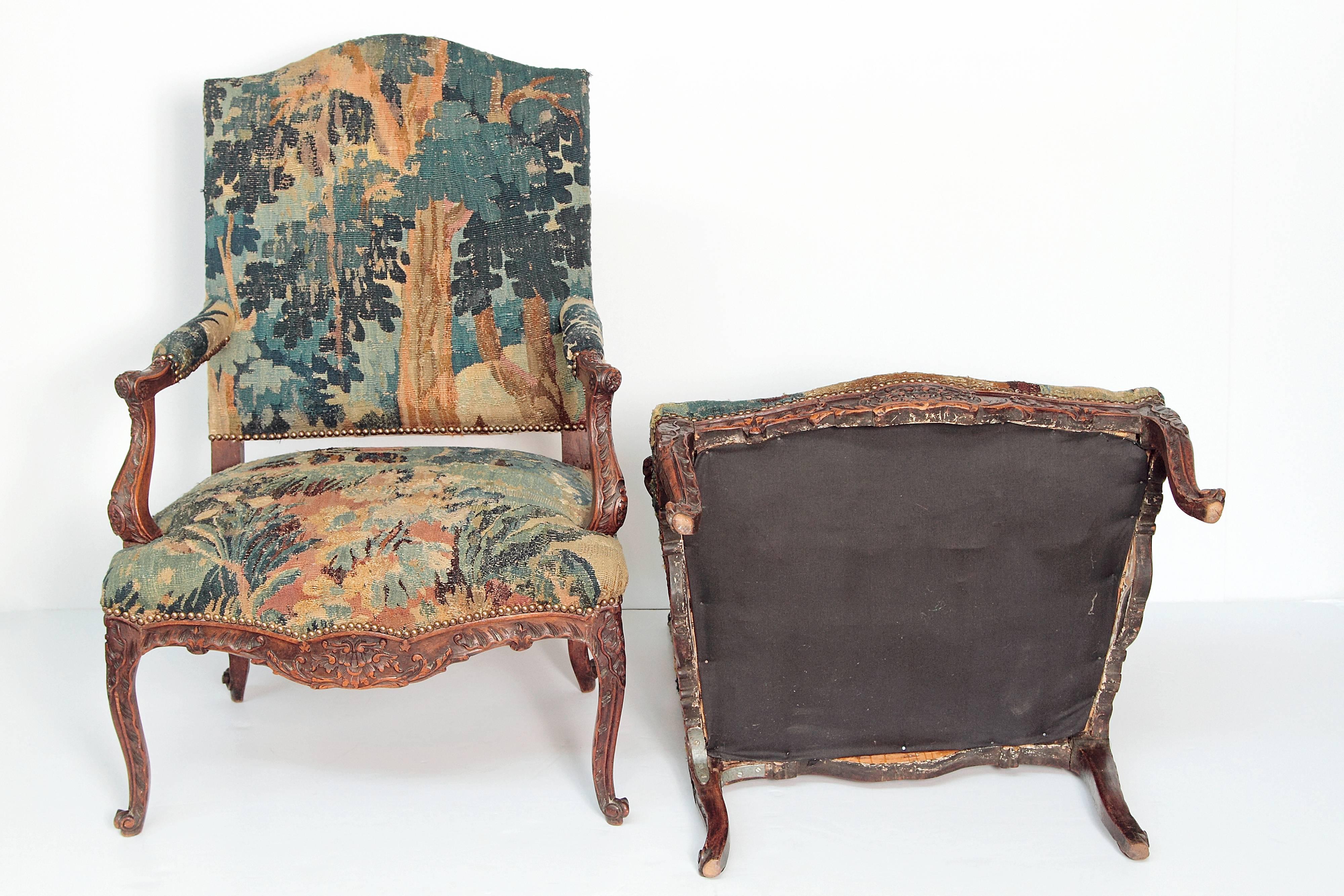 Pair of Period Louis XV Fauteuils 3