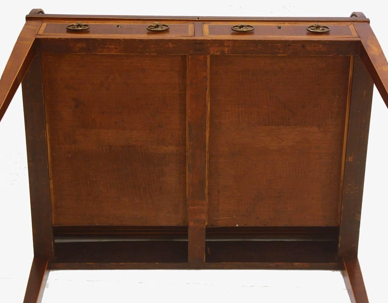 English Small George III Mahogany Roll Top Desk For Sale