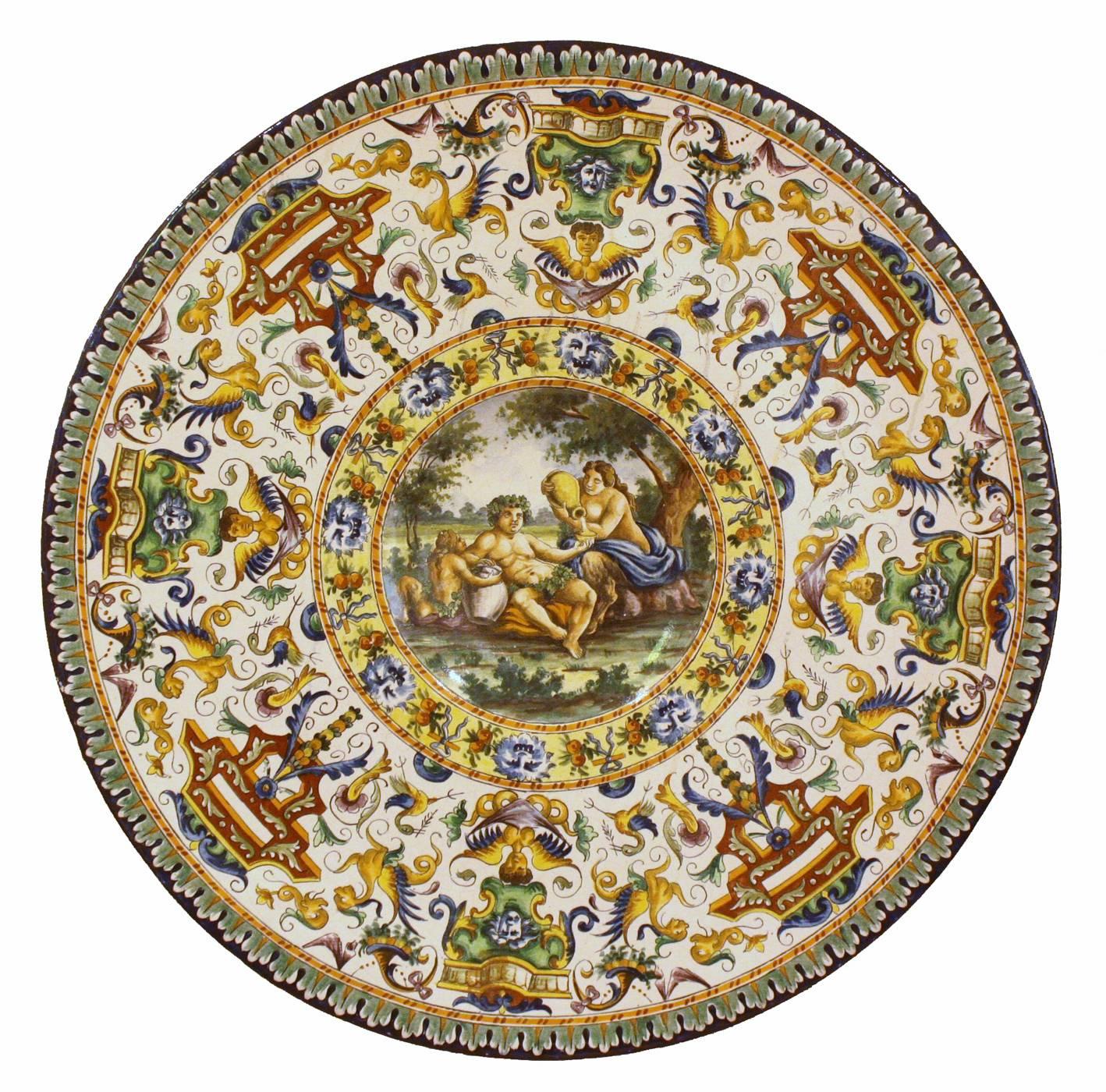 19th Century Large Italian Renaissance-Style Majolica Chargers