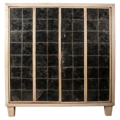1940s J.M. Frank-Style Parchment-Covered Wood Cabinet by Comte S.A., Argentina