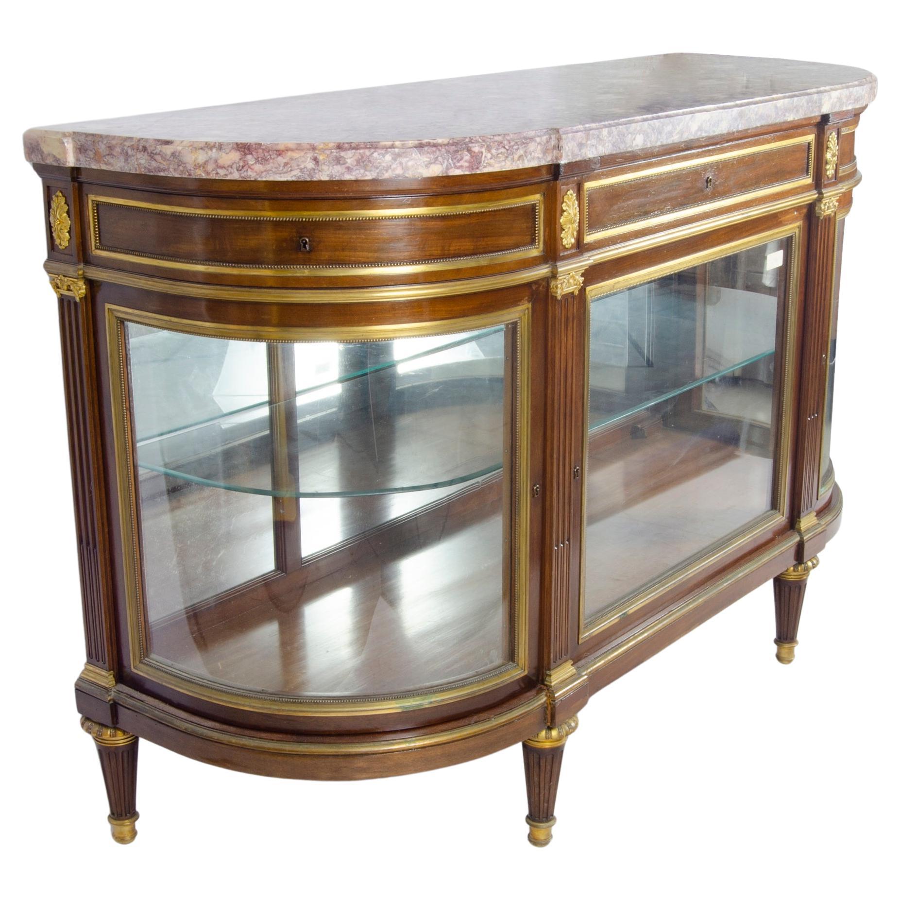 Vitrina di servizio in bronzo, legno e marmo del XIX secolo di Francois Link, Francia