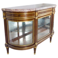 Antique 19th Century Bronze, Wood and Marble Service Vitrine by Francois Linke, France