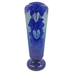 1920s French Art Déco Etched Glass Camafeo Vase by Charder for Le Verre Français