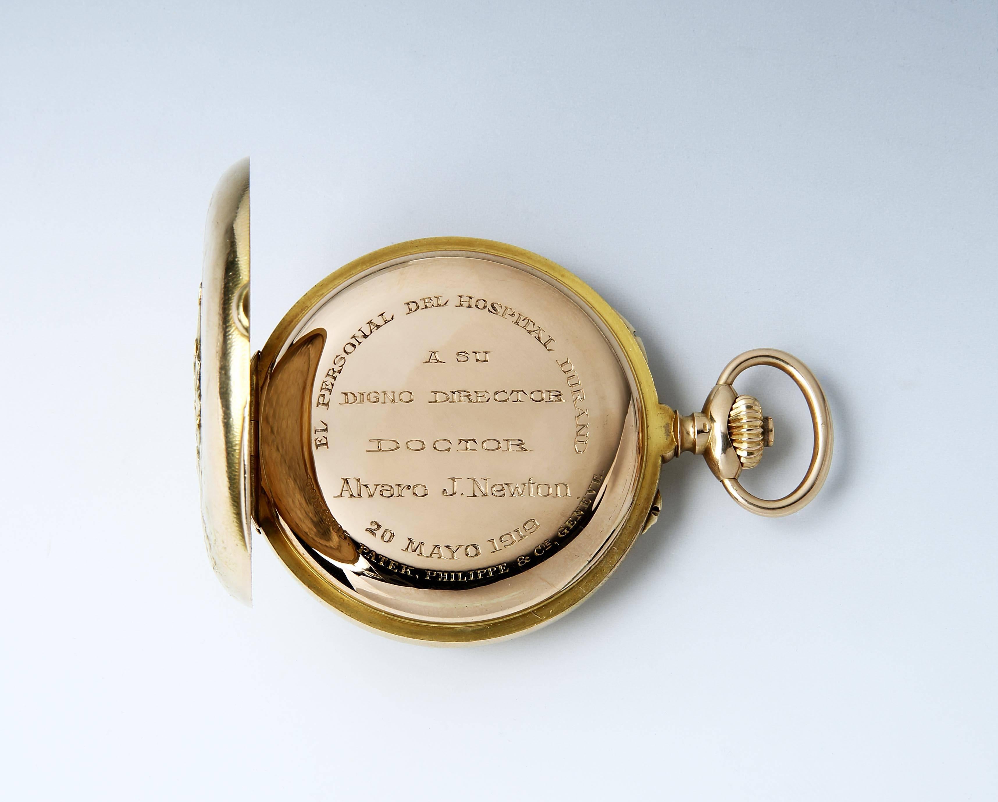 Swiss Unique Patek Philippe 18-Carat Gold Pocket Watch