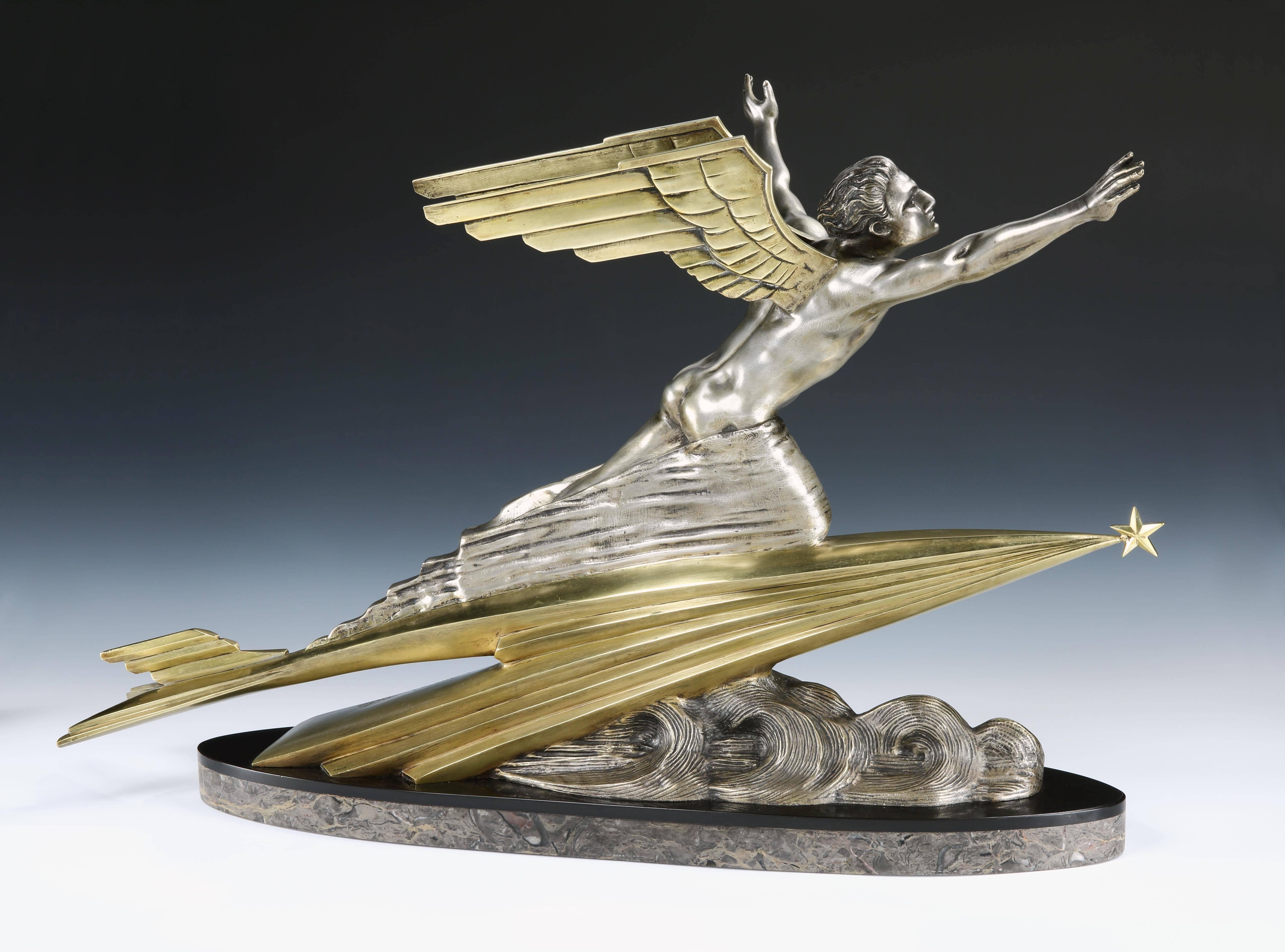 French Art Deco 'Aviator' bronze, 1930s 
