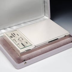 Art Deco Box with Clock by Gübelin, 1930s