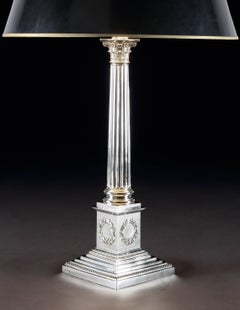 Sterling Silver Corinthian Column Table Lamp
