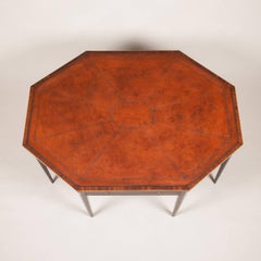 Irish Inlaid Mahogany Octagonal Centre Table with Leather-Lined Top