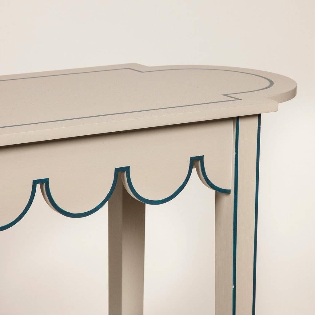 Painted Large D-End Table For Sale