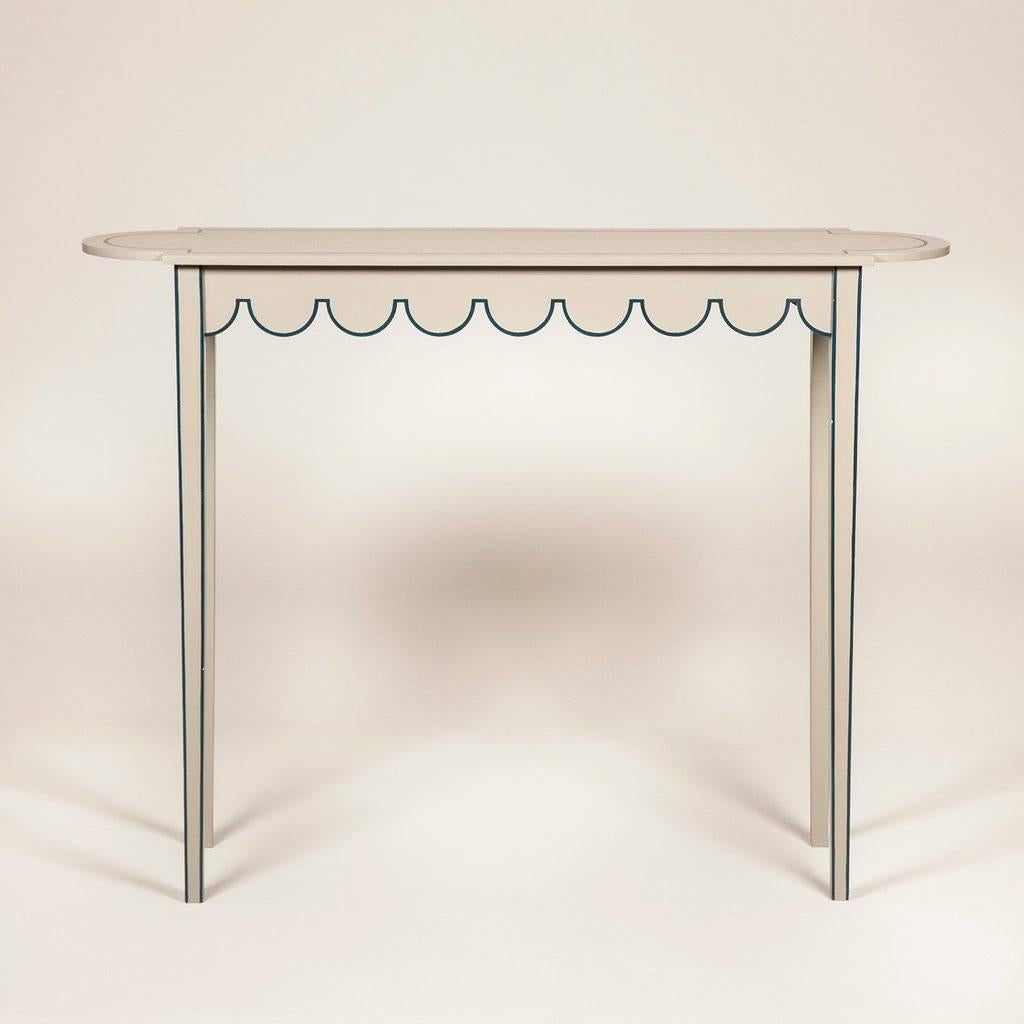 Contemporary Large D-End Table For Sale