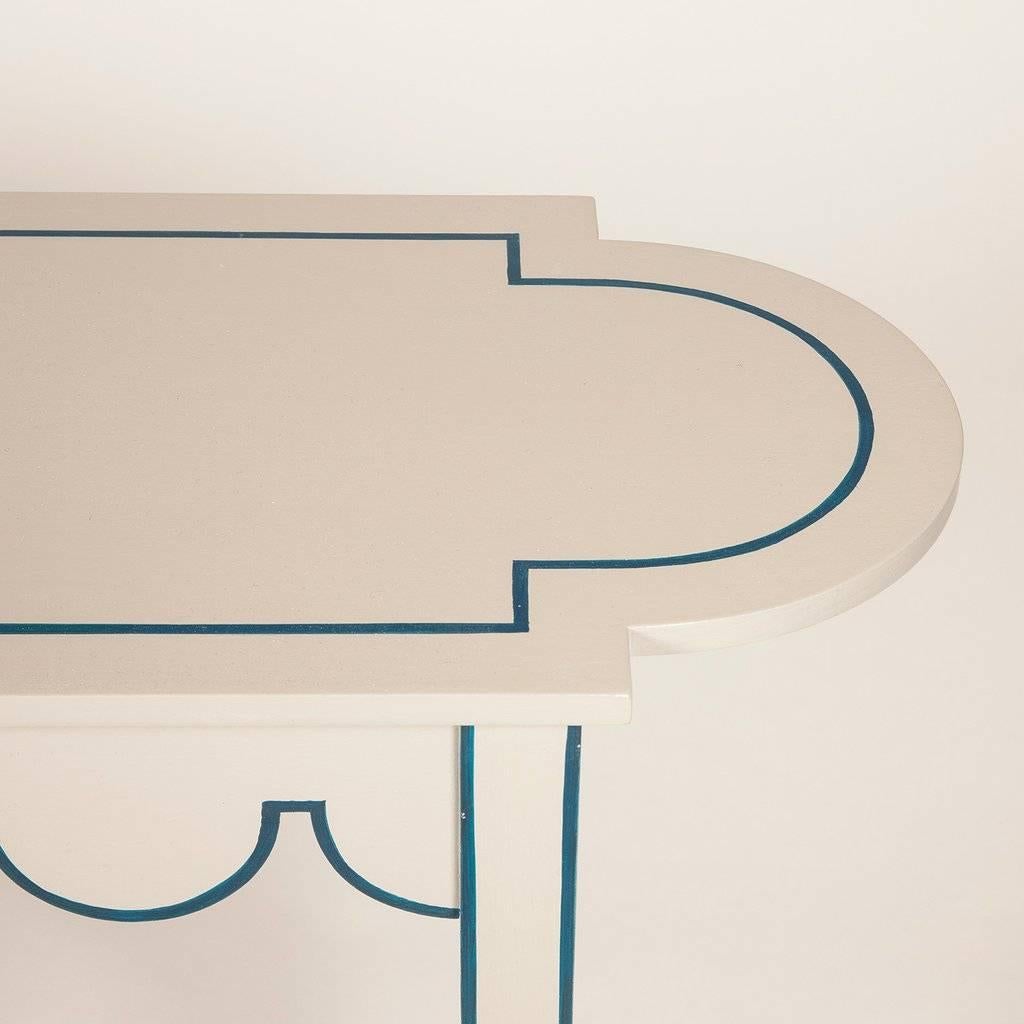 Wood Large D-End Table For Sale