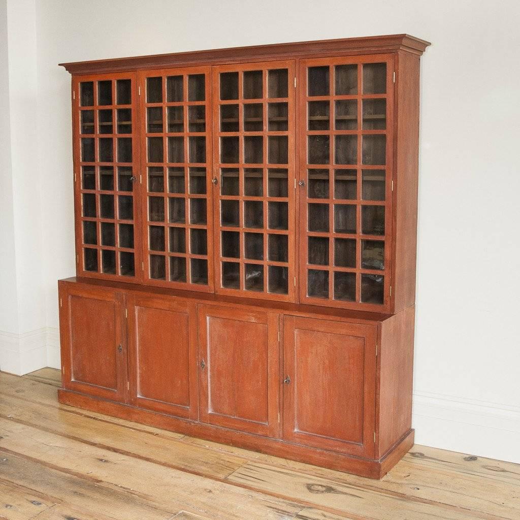 Early 20th Century Red Painted Bookcase, circa 1910 For Sale