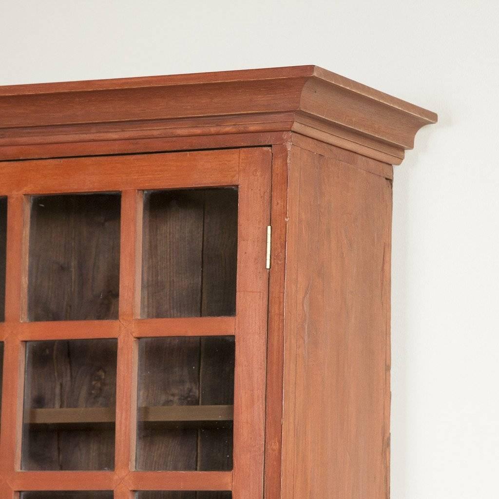 Wood Red Painted Bookcase, circa 1910 For Sale