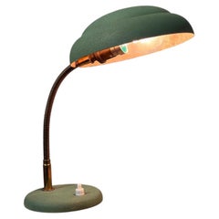 Vintage mint green Aluminor gooseneck UFO desk lamp